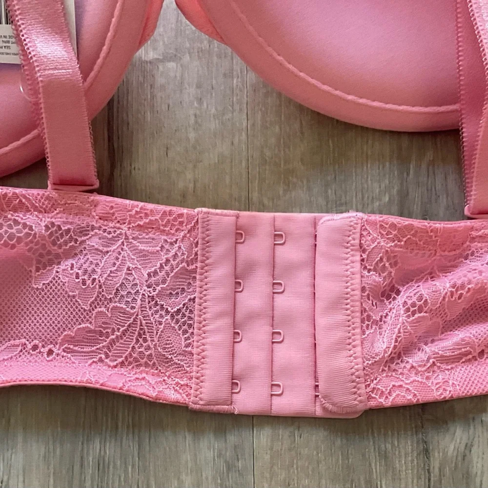 Torrid Plunge Push Up  Lace Padded Underwire Bra In Color Sea Pink Size 42B NWT - Picture 7 of 14